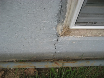 Basement Window Crack in Foundation